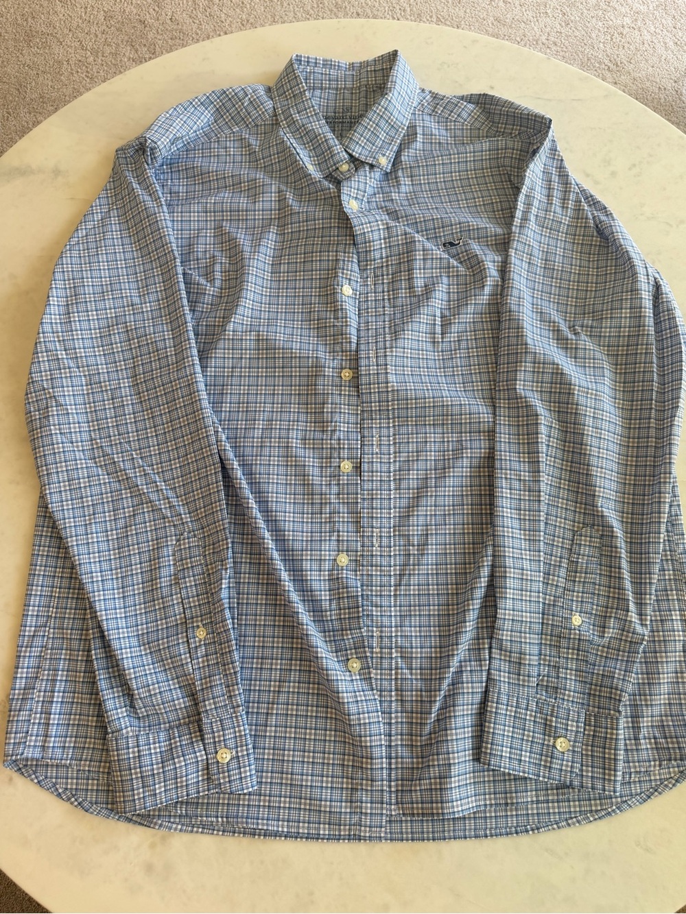 Vineyard Vines Light Blue Plaid Button-Down Shirt